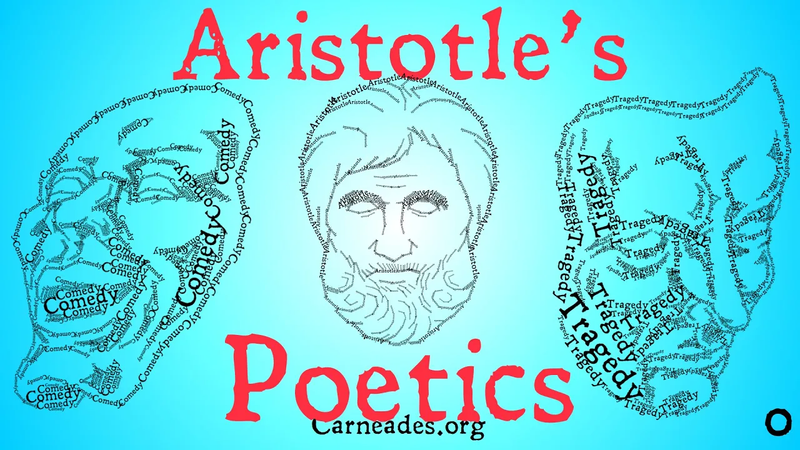 Aristotle's face with comedy and tragedy theatre masks