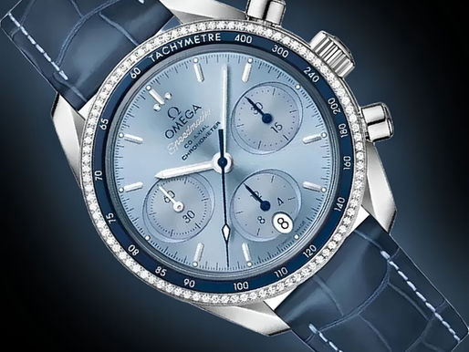 歐米茄 OMEGA Speedmaster 38 324.38.38.50.03.001:冰藍鑽石演繹經典計時腕錶的優雅一面