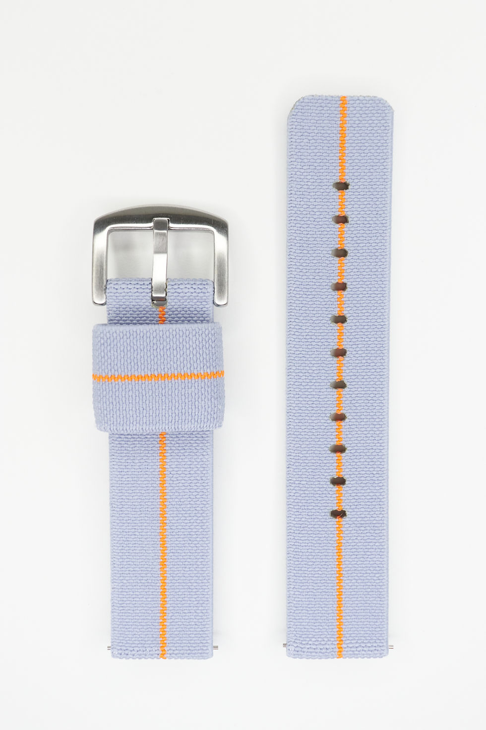 22mm Grey with Orange line Nylon & Cotton Watch Strap
