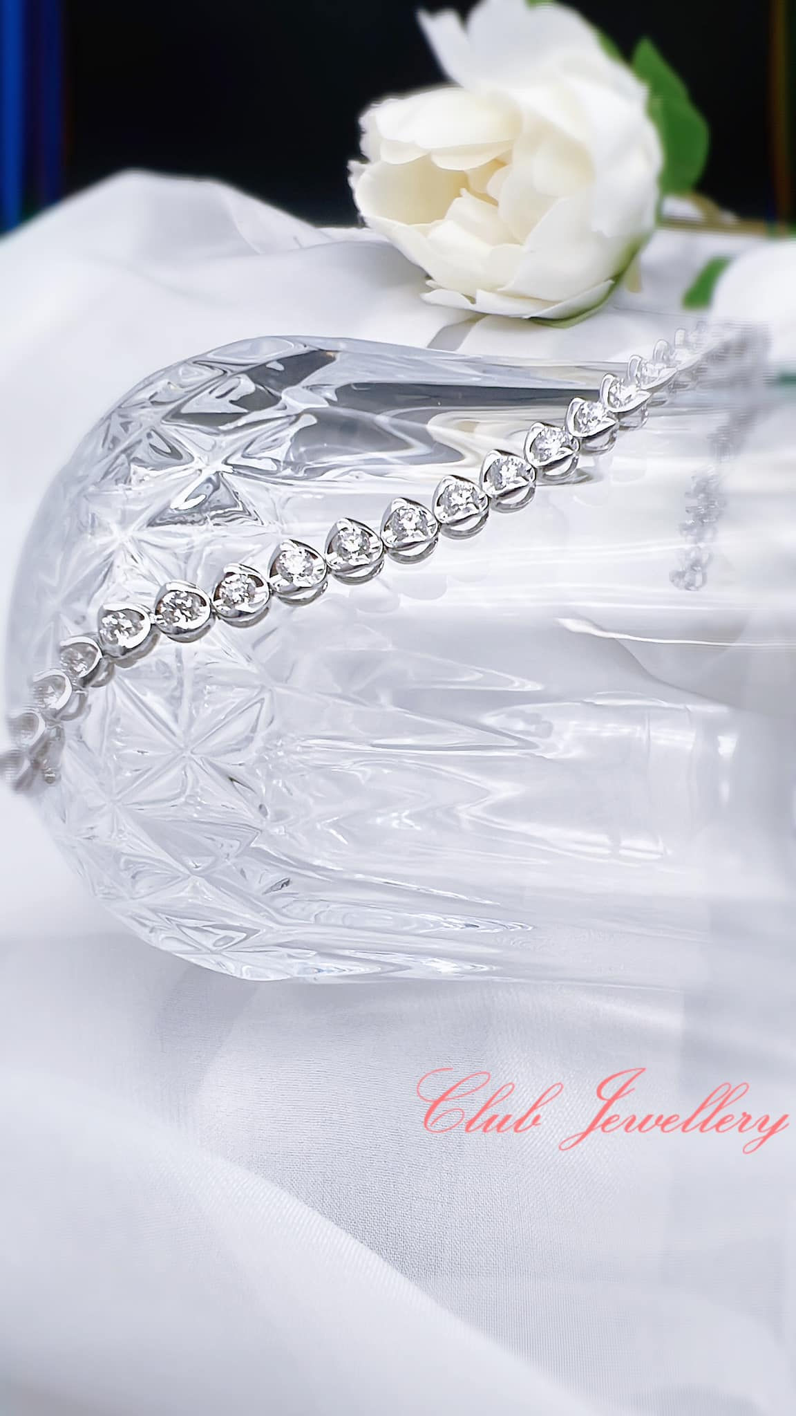 18K 白金包邊圓石手鍊 - CC2208