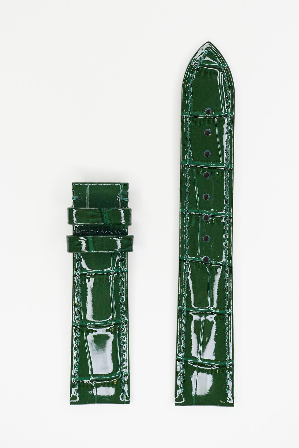 20mm Green Embossed Leather Watch Strap