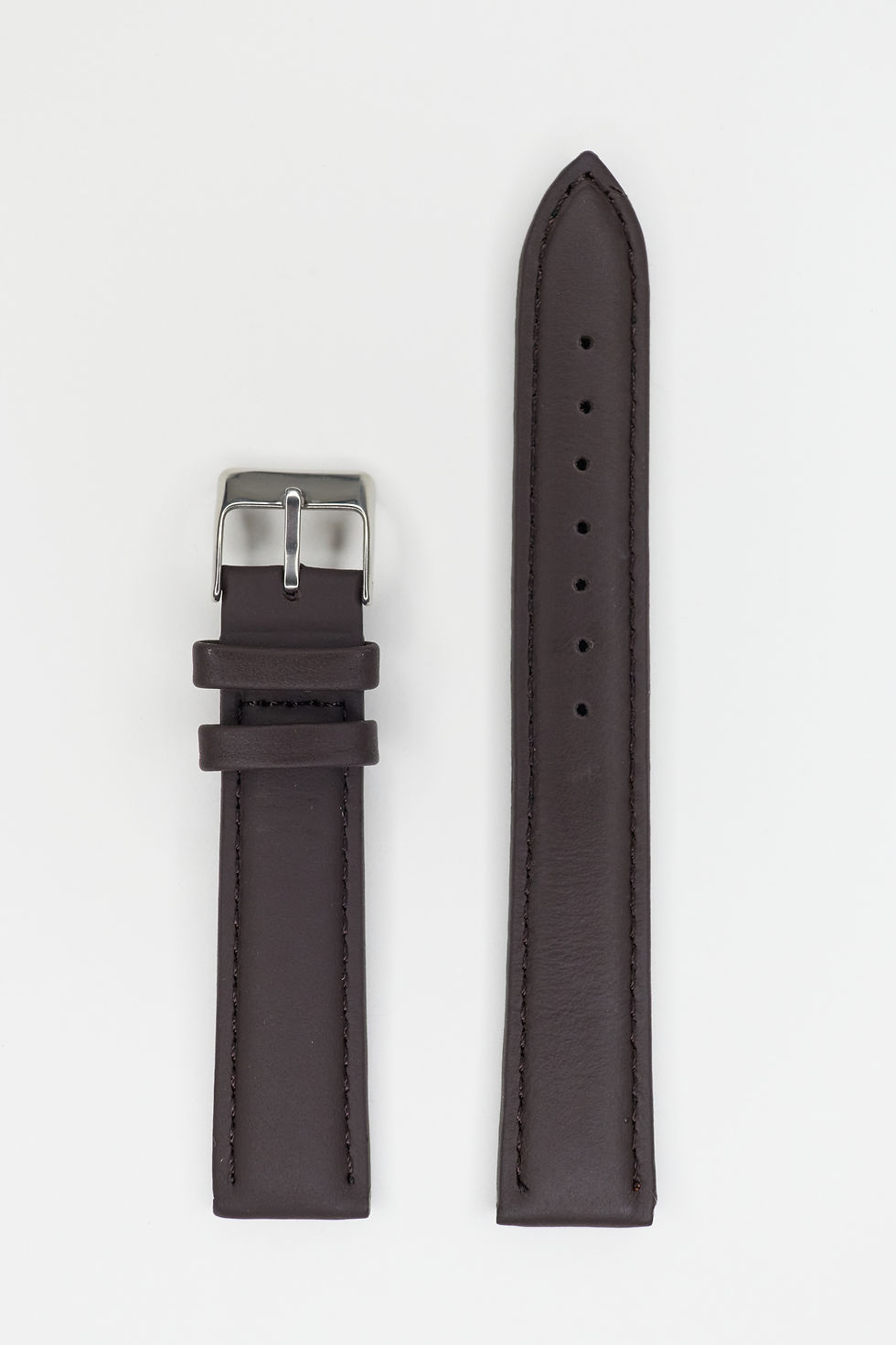 18mm Dark Brown Leather Watch Strap