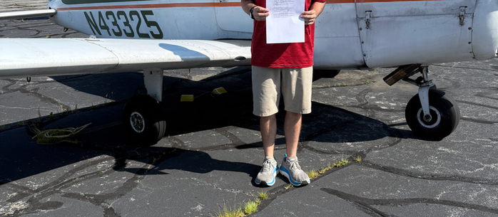Congratulations to Jacob Nicolato on earning his private pilot certificate!