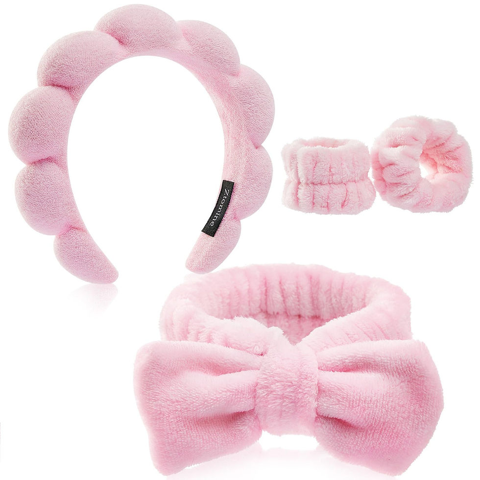 Thumbnail: Women Headband and Wristband Set for Skincare