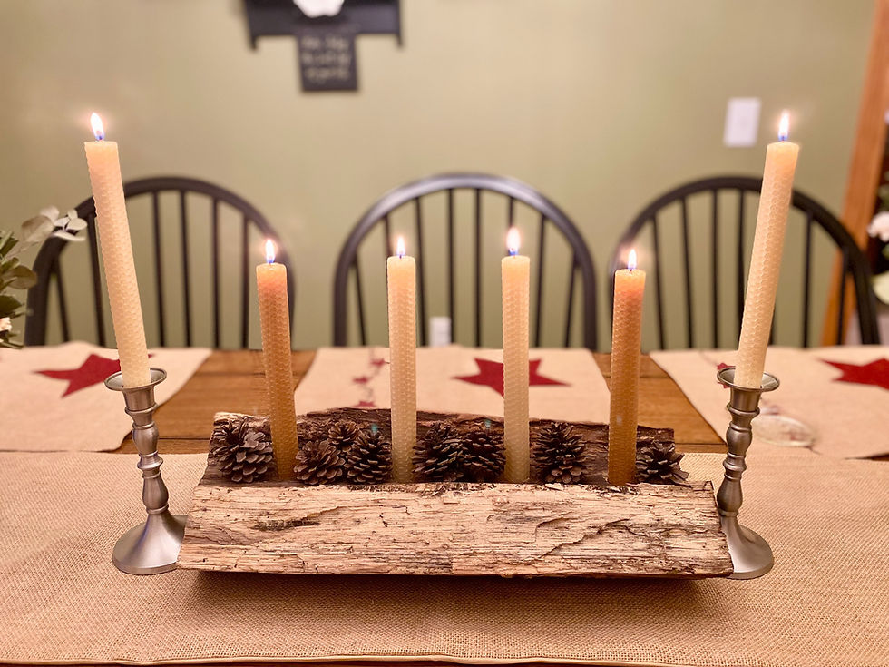 Thumbnail: Hand-Rolled Pure Beeswax Taper Candle Set