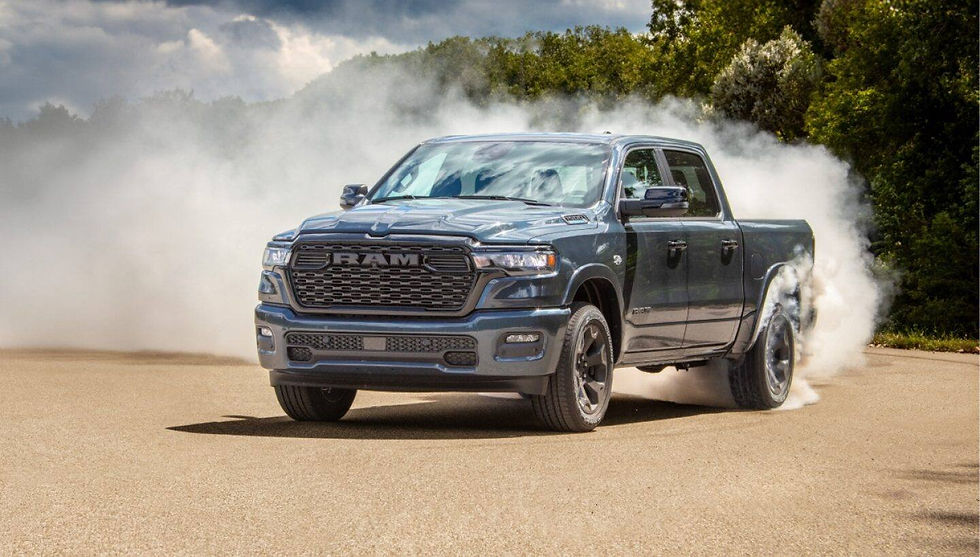 2026 RAM 1500 demonstrating maximum towing capacity on Canadian highway