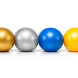 Četras Mambo Max vingrošanas bumbas zelta, sudraba, zilā un dzeltenā krāsā