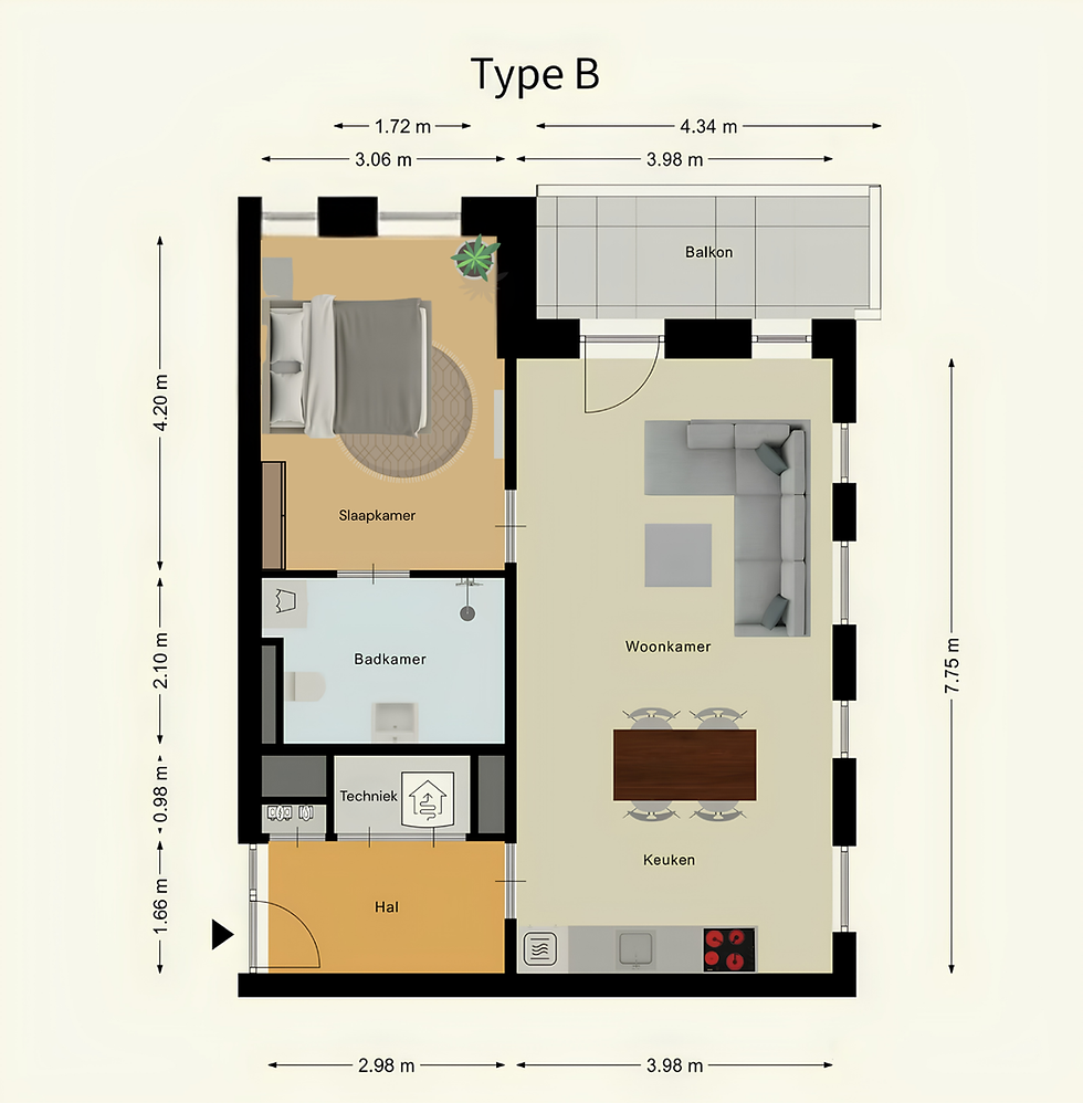 Type B (63m²)
