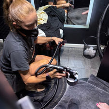 Personal Tanner in the tanning process with luxury tan in Morningside