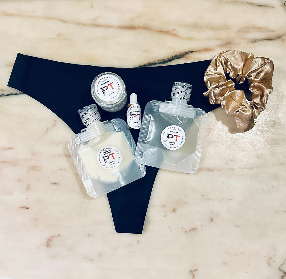 sample spray tan aftercare bag