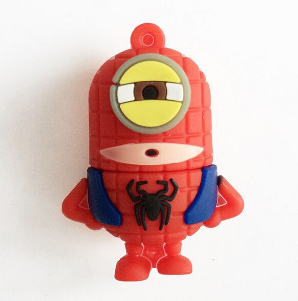 1pcs-lot-Cartoon-Spider-Bat-superman-Iron-man-Minions-usb-pen-drive-100-Real-4GB-8GB