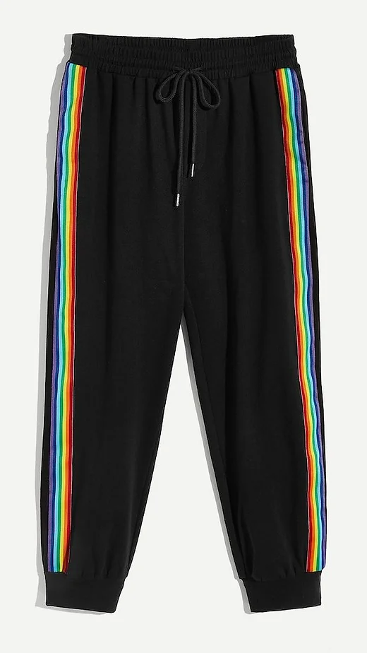 calça faixa arco iris