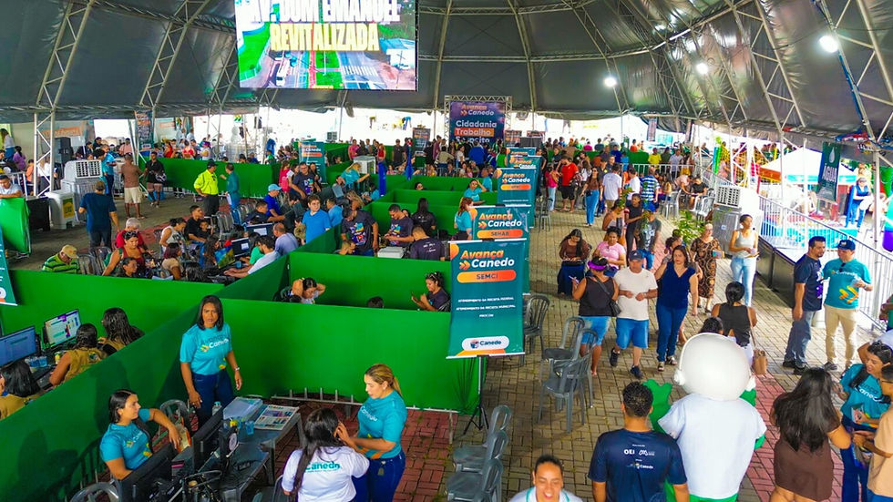 Vista do espaço coberto do Avança Canedo