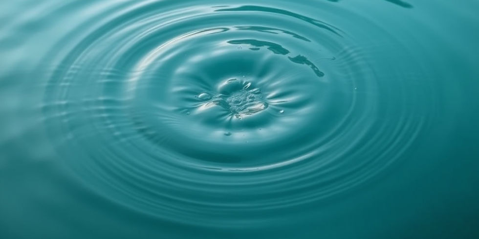 Deep turquoise water, soft, feminine, with one water dropping and ripples.jpg
