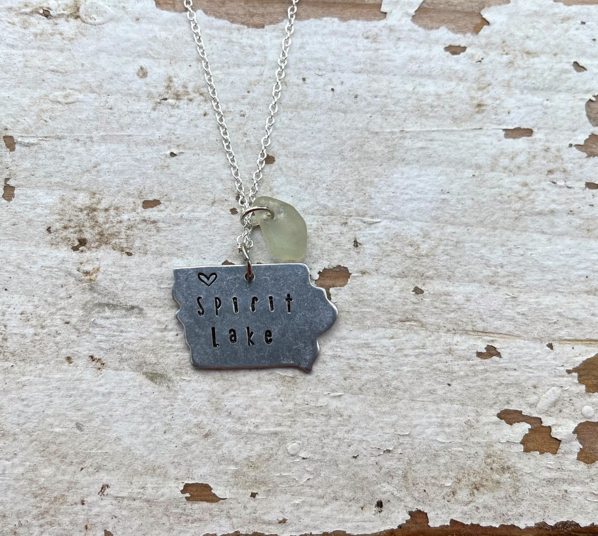 Spirit Lake Iowa State Necklace
