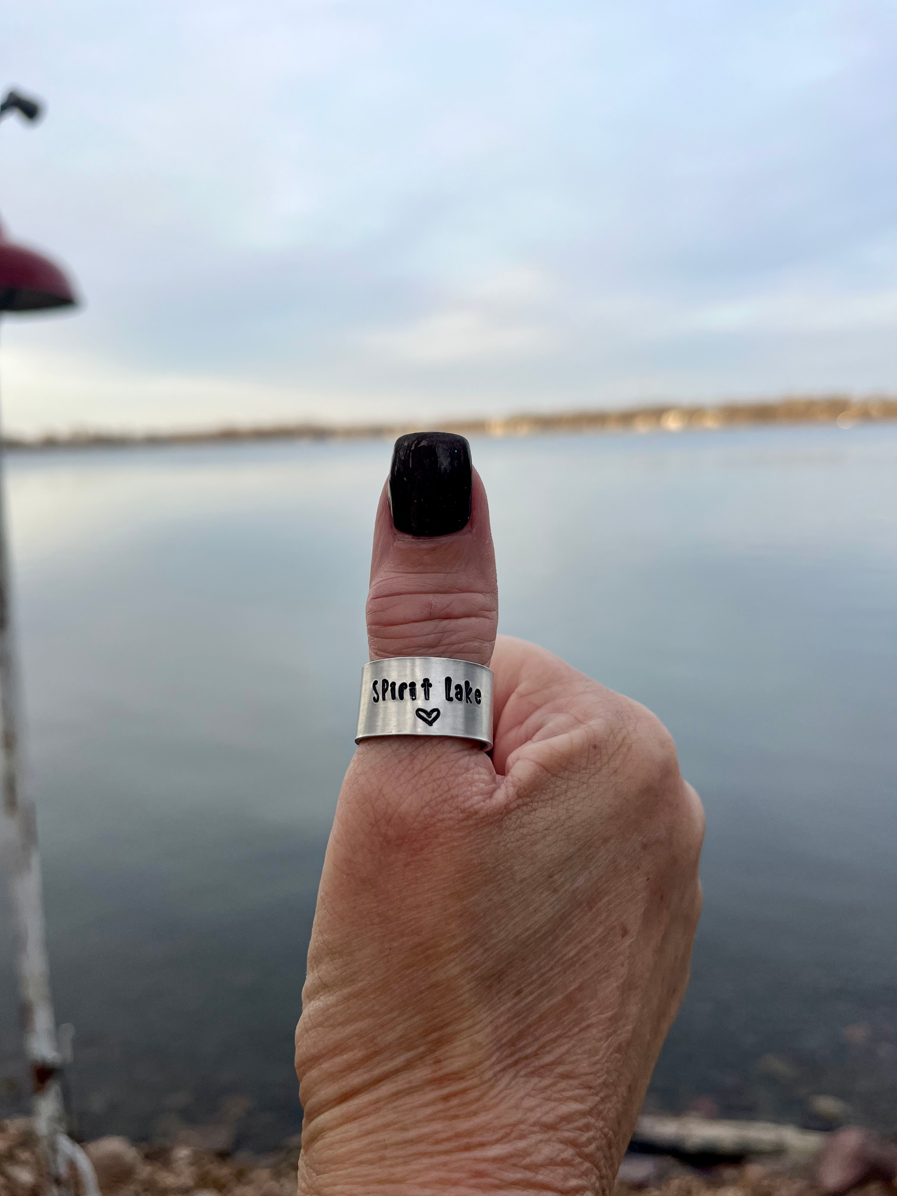 Spirit Lake (with heart) 0.5" Ring