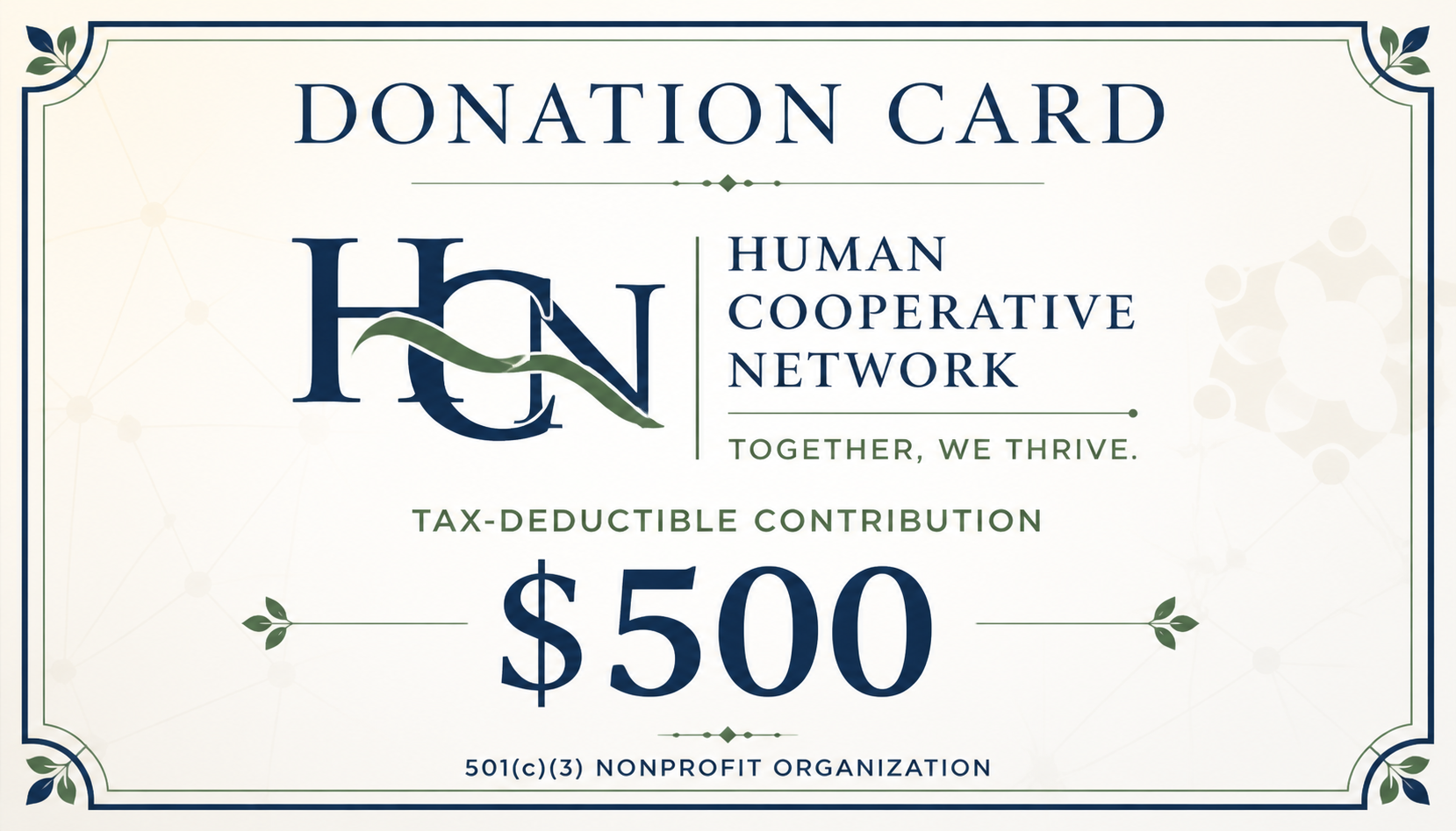 $500 Donation To HCN