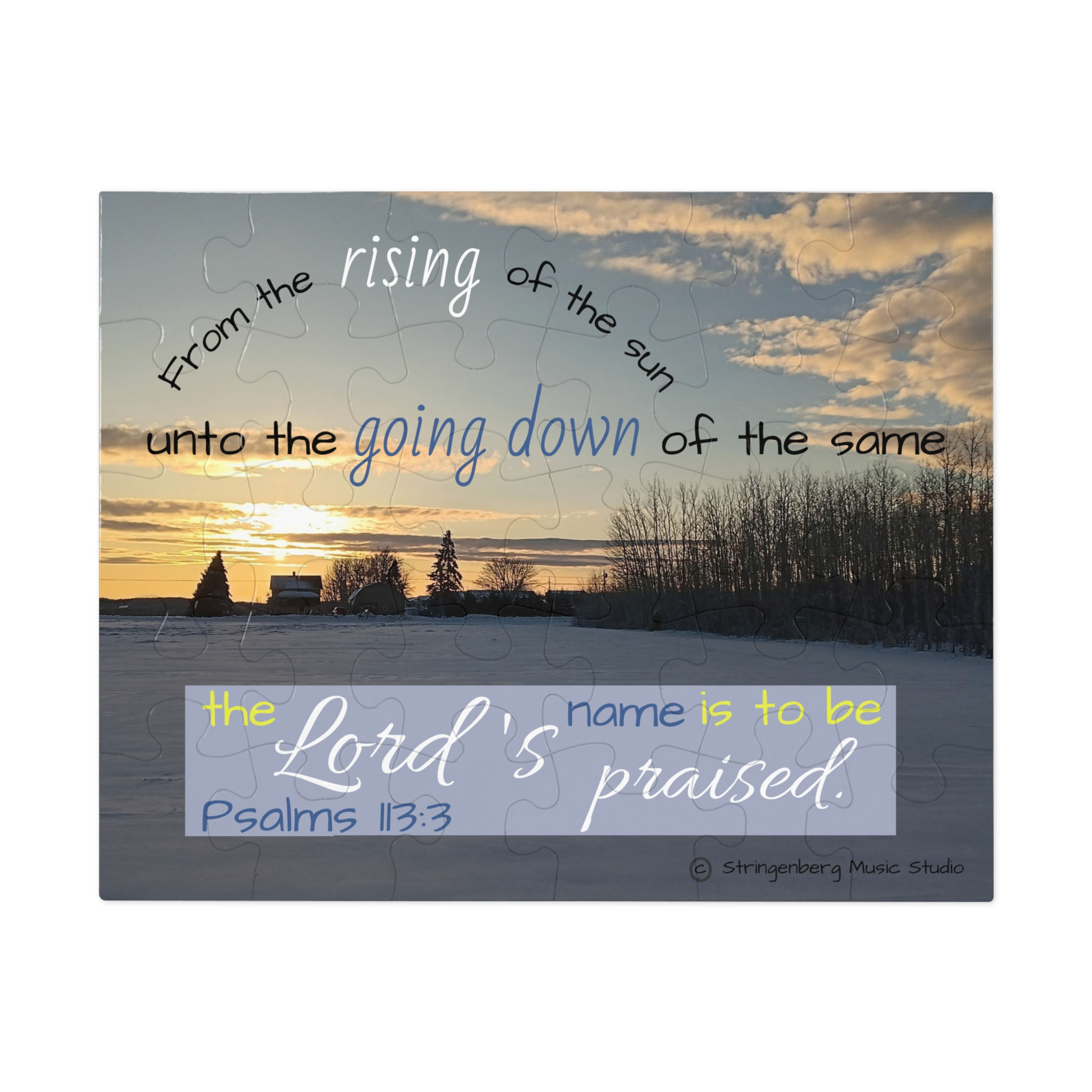Psalm 113:3 "Setting Sun" Jigsaw Puzzle with Tin ( pick 30- 500 piece puzzles)