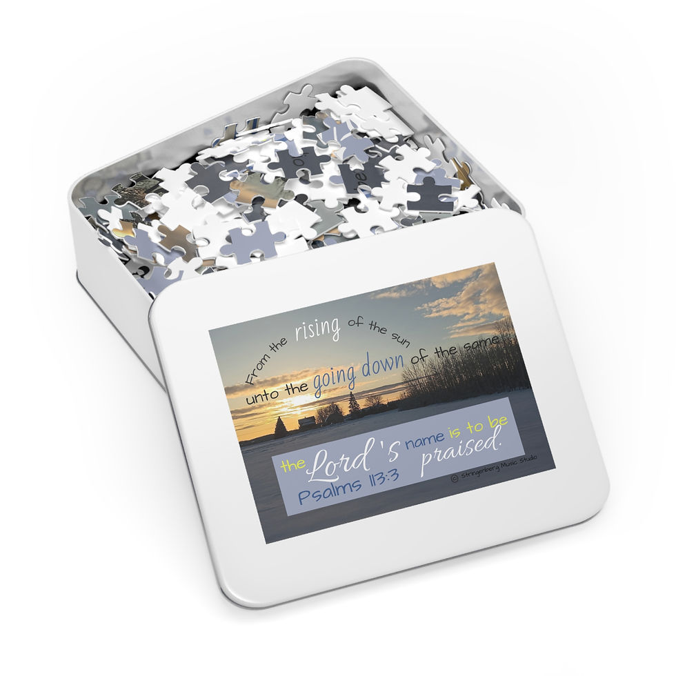Thumbnail: Psalm 113:3 "Setting Sun" Jigsaw Puzzle with Tin ( pick 30- 500 piece puzzles)
