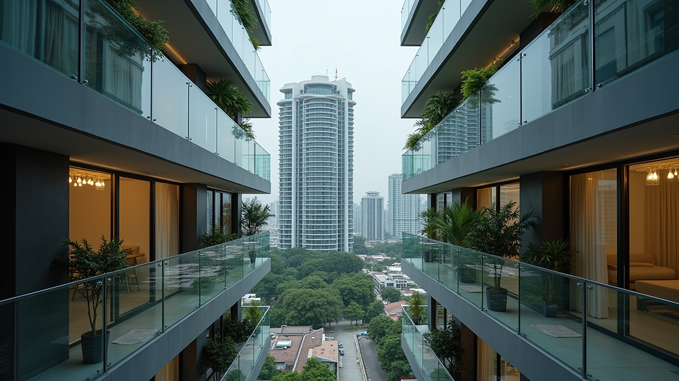 High angle view of a modern service apartment in Malaysia