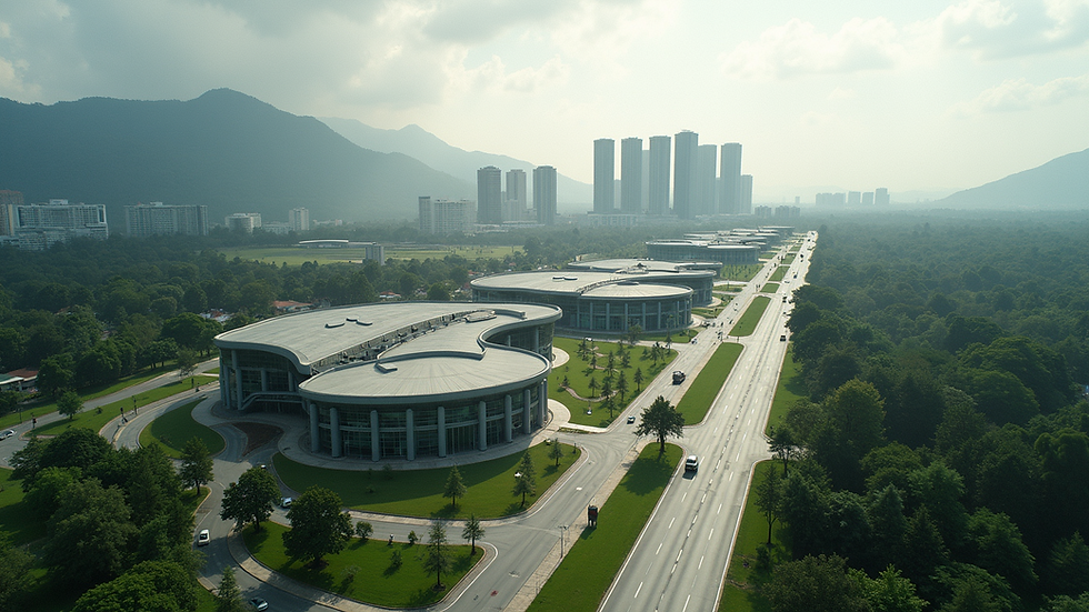 High angle view of the modern Sepang landscape