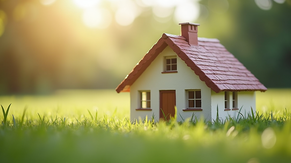 Close-up view of a model house representing affordable housing options