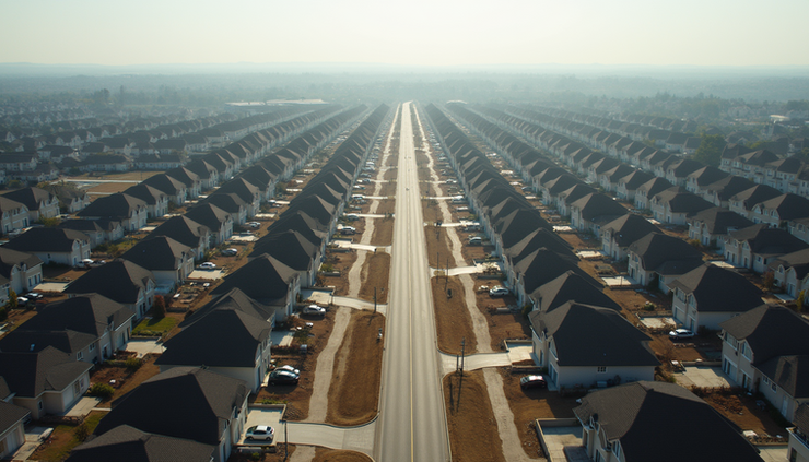 High angle view of a new residential development near Semenyih Industrial Park