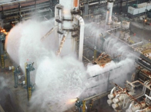 Water spray systems are designed to suppress HF vapor, but the underlying hazard remains present
