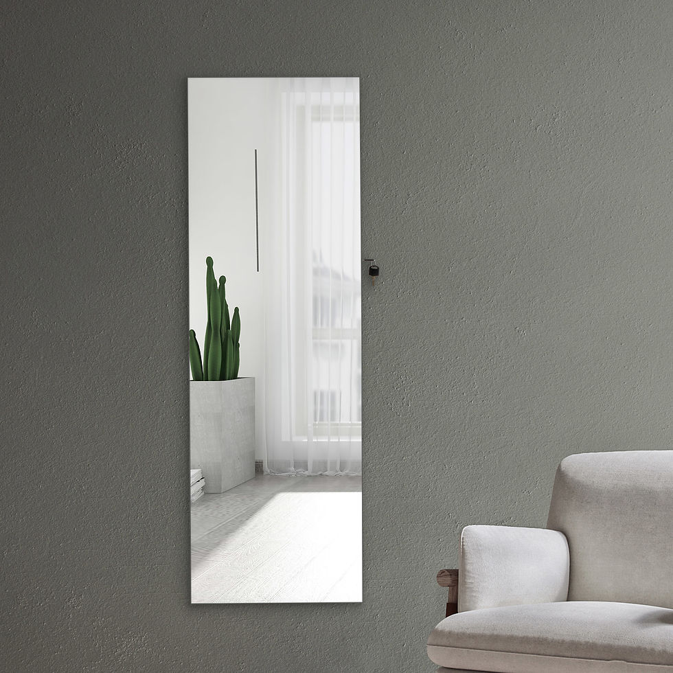 Thumbnail: Fashion Simple Jewelry Storage Mirror Cabinet With LED Lights