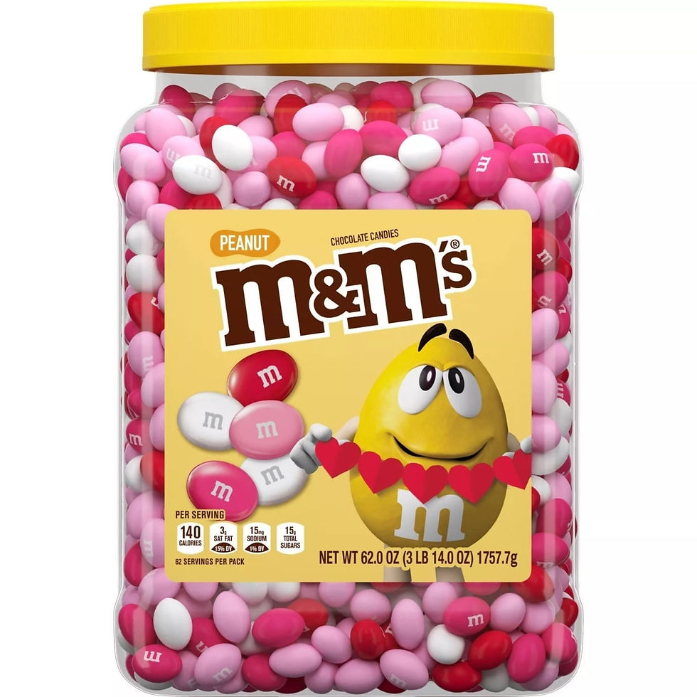 M&M'S Valentine's Day Peanut Candy Cupid's Mix Bulk Resealable Jar (62 Ounce), Limited Time