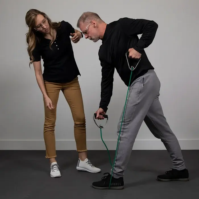 Secure connection and comfortable grip on the TheraBand Tubing handles