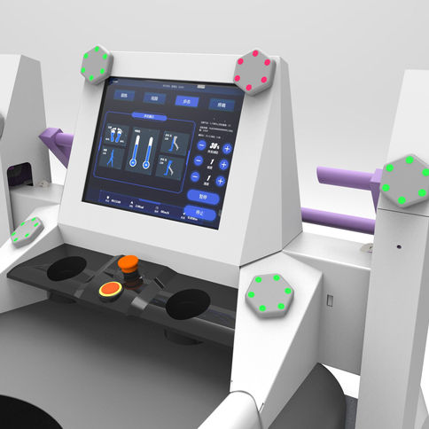AREO RUNNER treadmill showing compact footprint in clinical rehabilitation setting