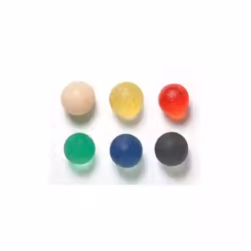gel ball in white, yellow, orange, green, blue, black