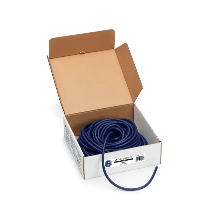 100 foot dispenser box of TheraBand Non-Latex resistance tubing blue