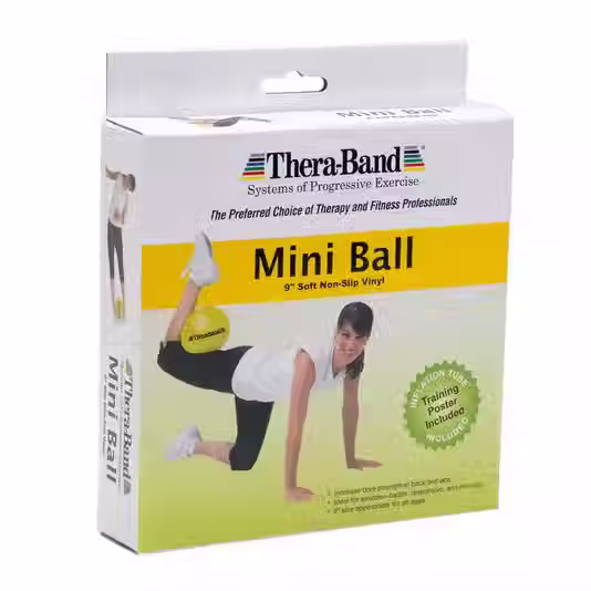 Close up showing the soft, tactile surface of the TheraBand Mini Exercise Ball