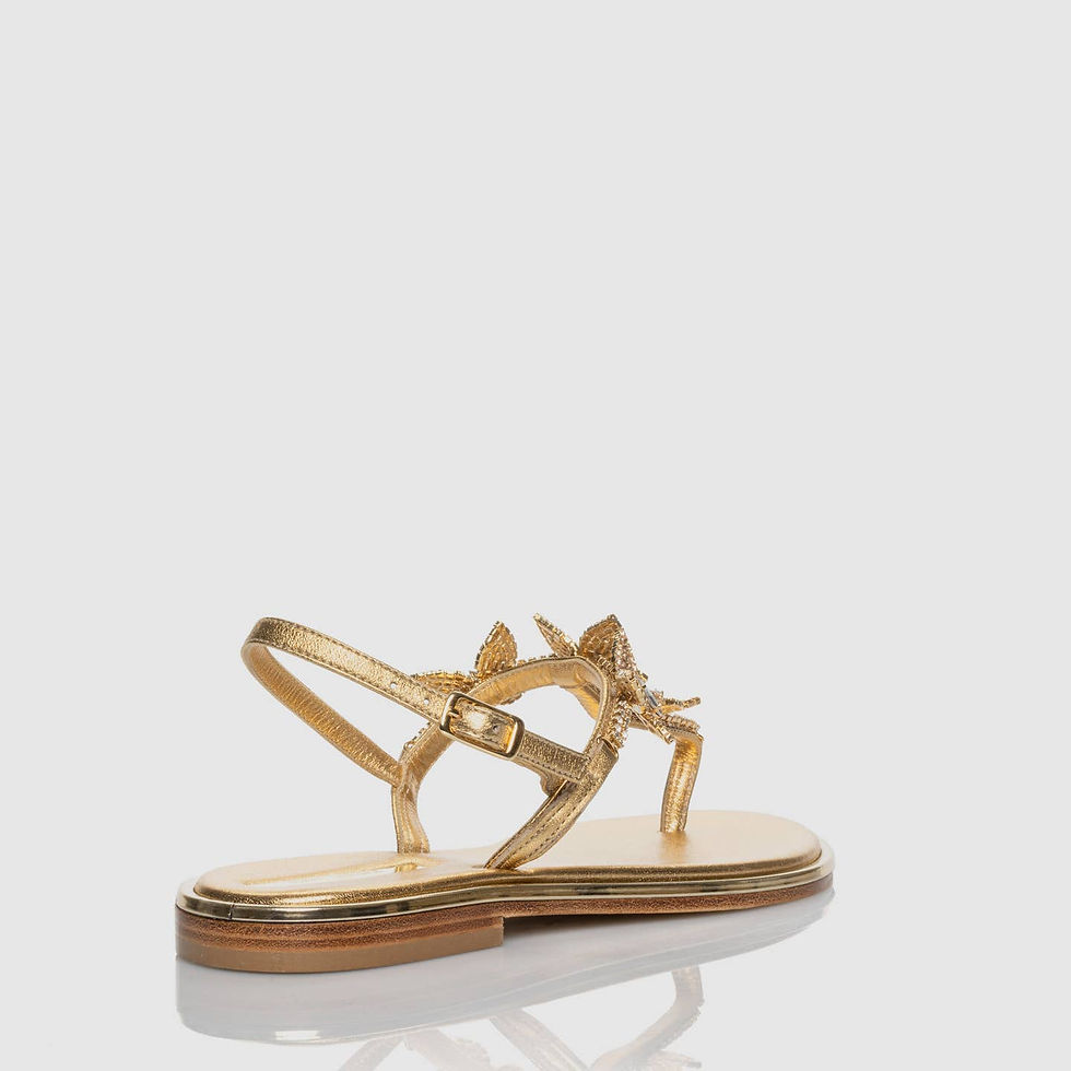 Miniatura: Sandali in nappa laminata con cristalli