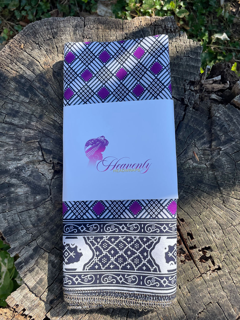 Purple Diamond Ankara Print Headwrap