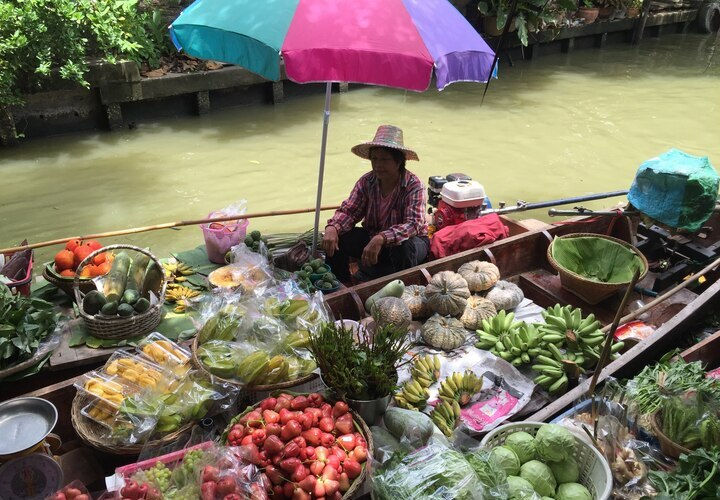 marché flottant Lad Mayom, floating market Bangkok