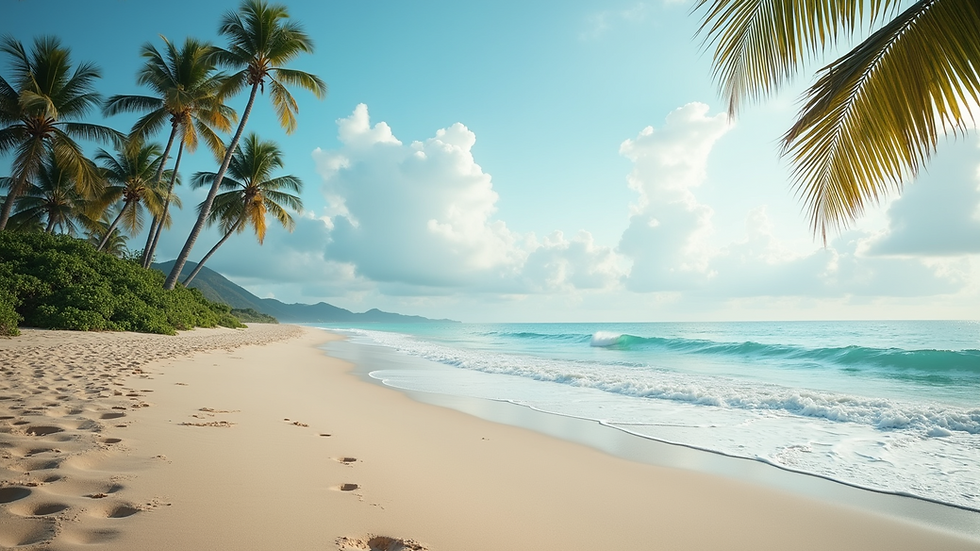 Wide angle view of a serene beach in Costa Rica