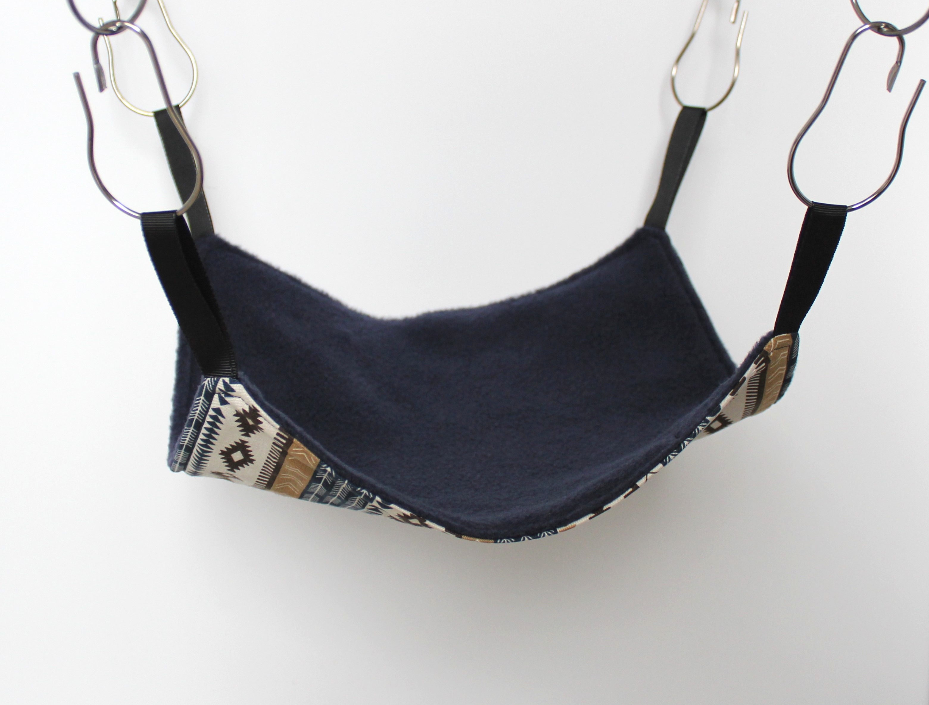 10" Flat Hammock | Tribal Wilderness & Navy Blue Fleece