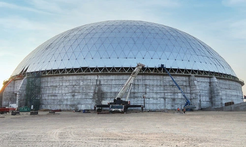 concrete tank dome install