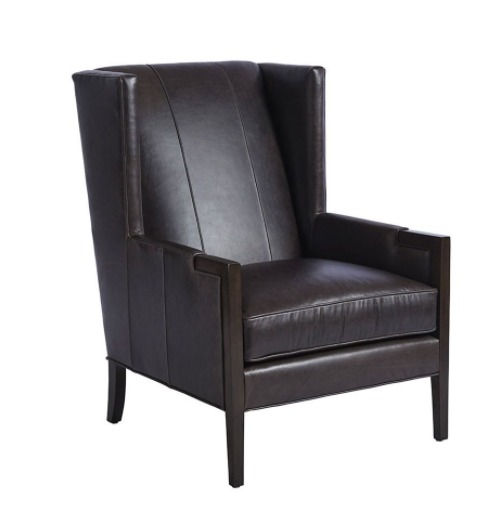 Stratton Leather Wing Chair - Dark Brown Barclay Butera (BRB)