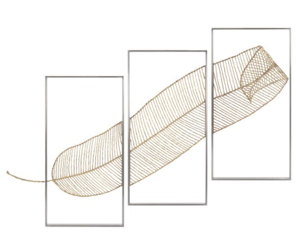 Gold Leaf Triptych Wall Sculpture by JOHN-RICHARD (GS)