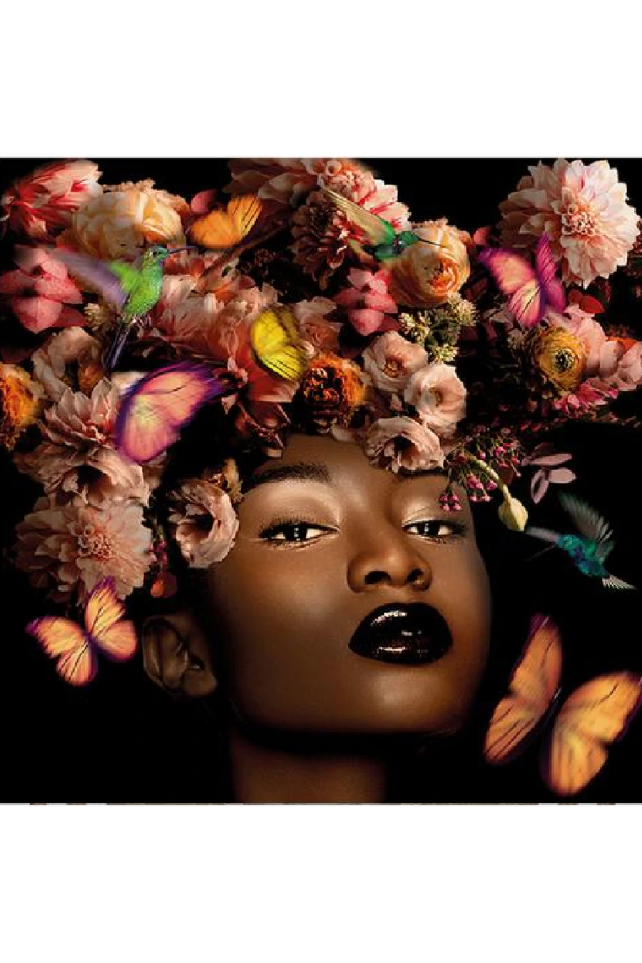 Girl in Floral Headdress Small Artwork | Andrew Martin Flower Crown (OO)