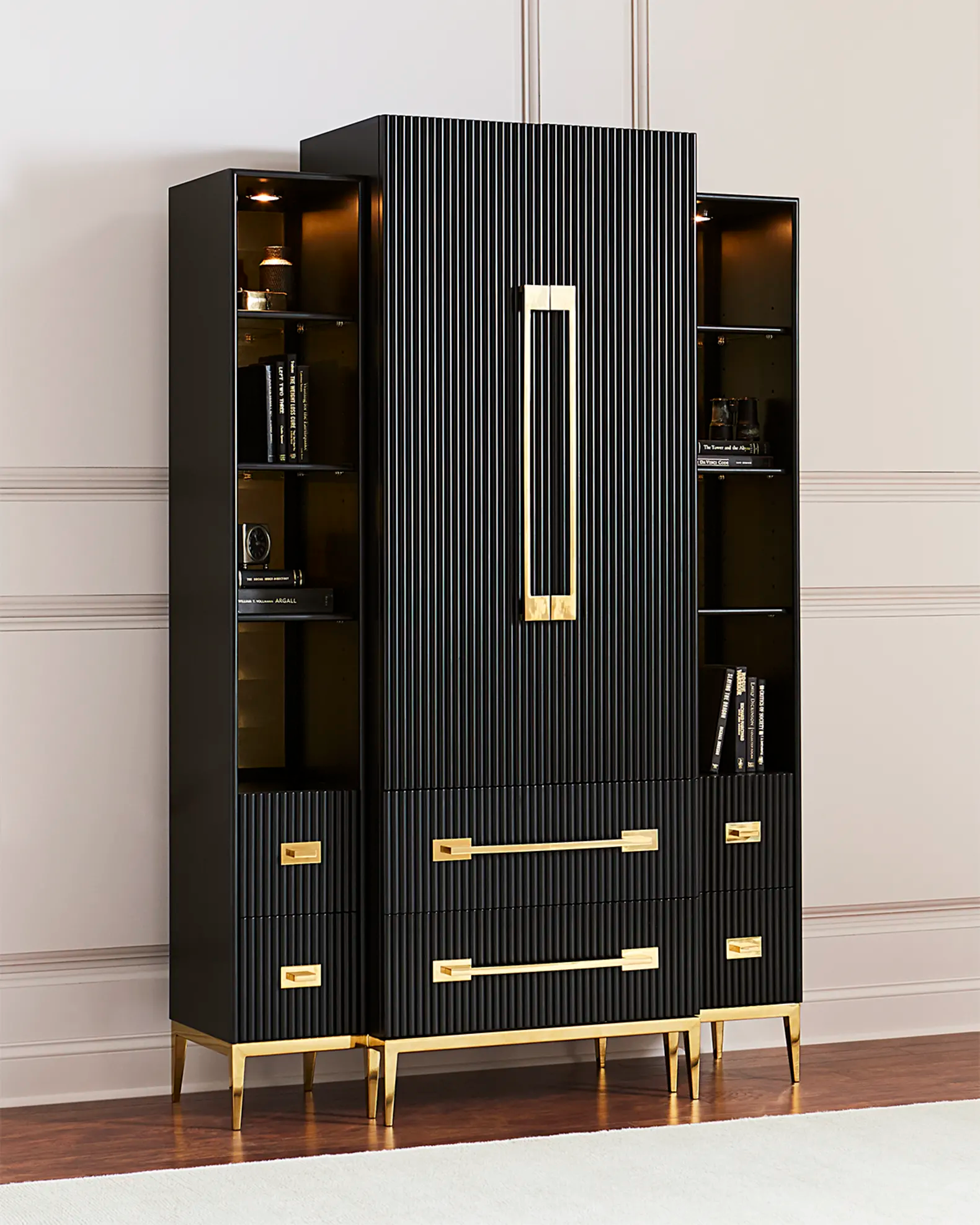 JOHN-RICHARD COLLECTION Ebony Satin Tall Cabinet (HO)