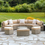 Thumbnail: Santorini 5 Piece Rattan Sectional Seating Group with Cushions 1#
