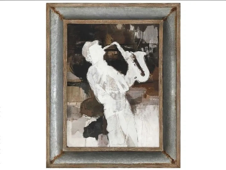 Uttermost Jazz Sax Glass Wall Art (Lux)