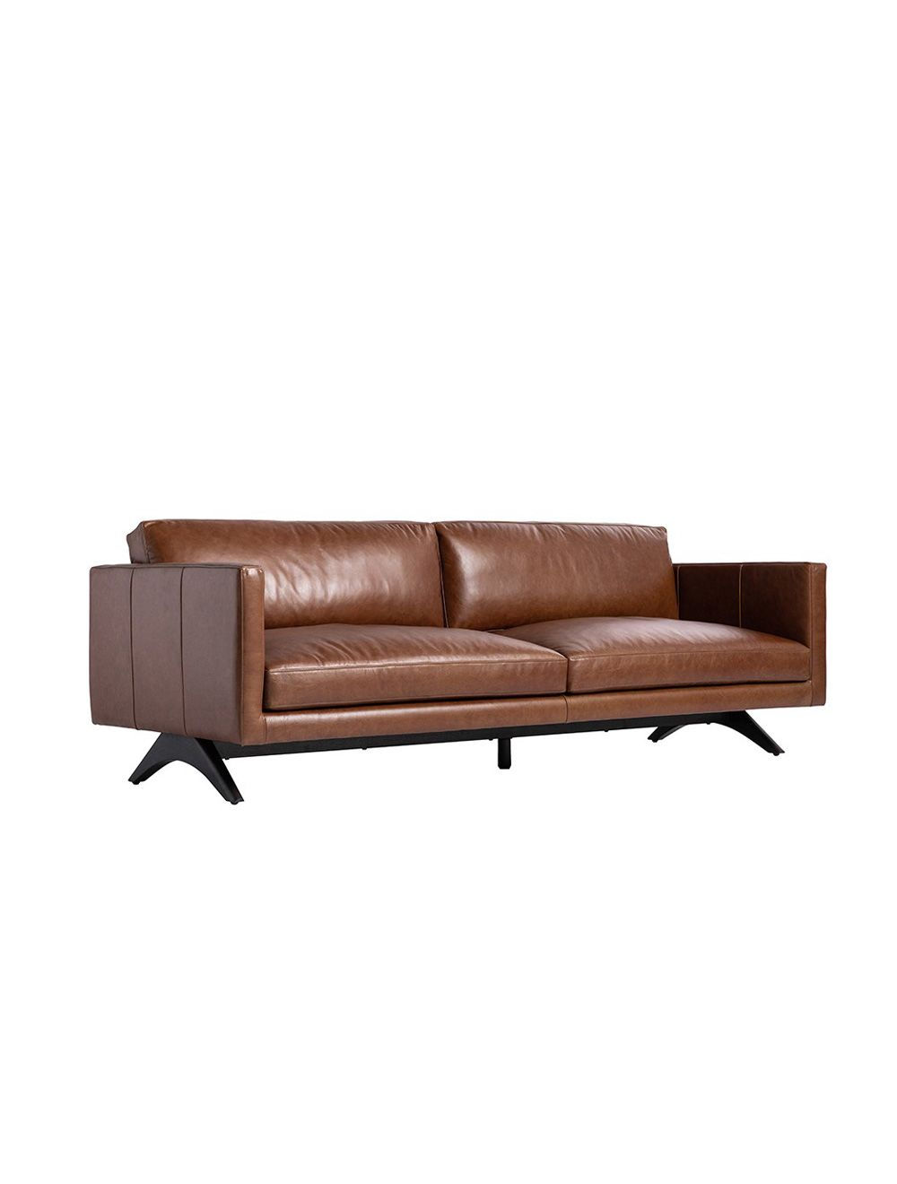 Sunpan Rogers Sofa - Shalimar Tobacco Leather (BRB)