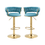 Thumbnail: Velvet Swivel Bar Stool Set Of 2 Black (Set of 2) (PE)