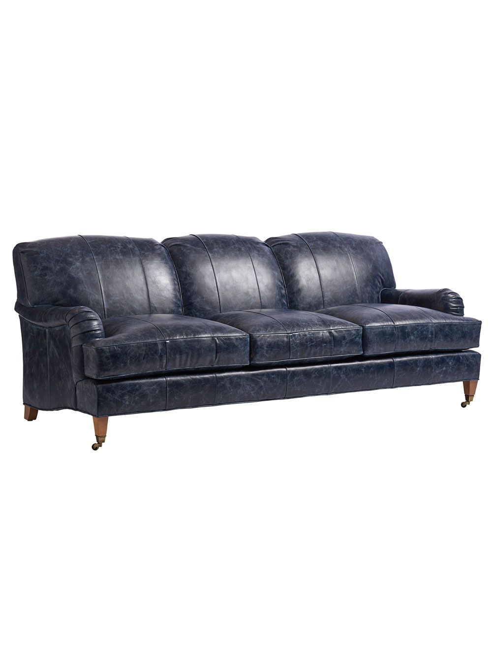 Barclay Butera Sydney Leather Sofa - Vintage Blue (BRB)